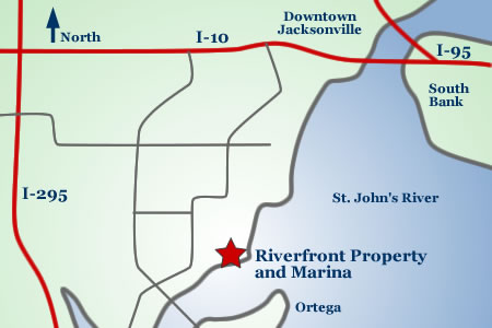 Local map along riverfront